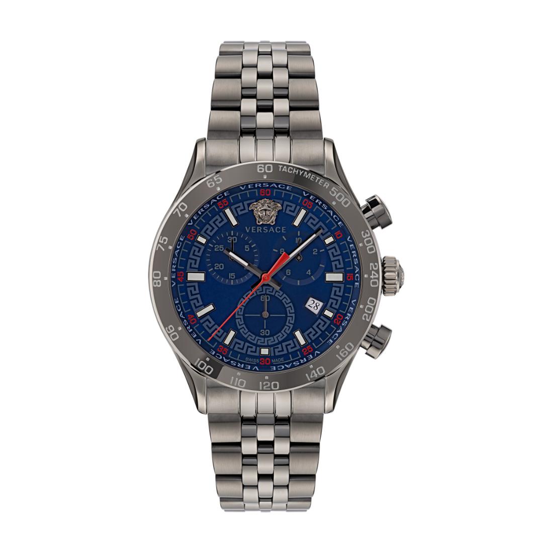 Versace Hellenyium Chrono 44 mm Blue Dial Men Watch VE2U00722