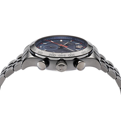 Versace Hellenyium Chrono 44 mm Blue Dial Men Watch- VE2U00722