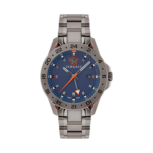 Versace Sport Tech Gmt 45 x53.3 mm Blue Dial Men Analog Watch- VE2W00422