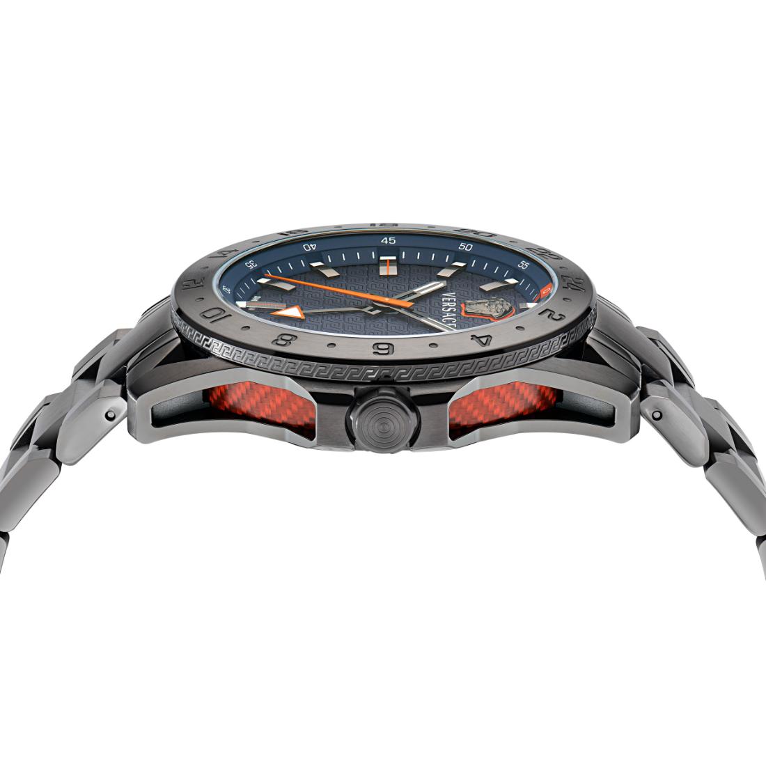 Versace Sport Tech Gmt 45 x53.3 mm Blue Dial Men Analog Watch- VE2W00422