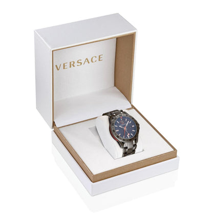 Versace Sport Tech Gmt 45 x53.3 mm Blue Dial Men Analog Watch- VE2W00422