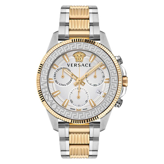 Versace Greca Act.Chrono 45 mm White Dial Men Watch- VE3J00522