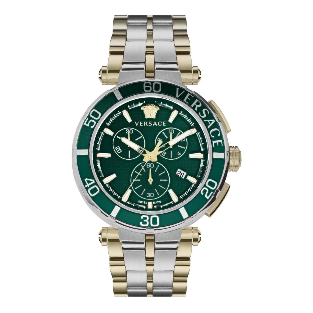Versace Chrono 45 mm Green Dial Men Watch- VE3L00422