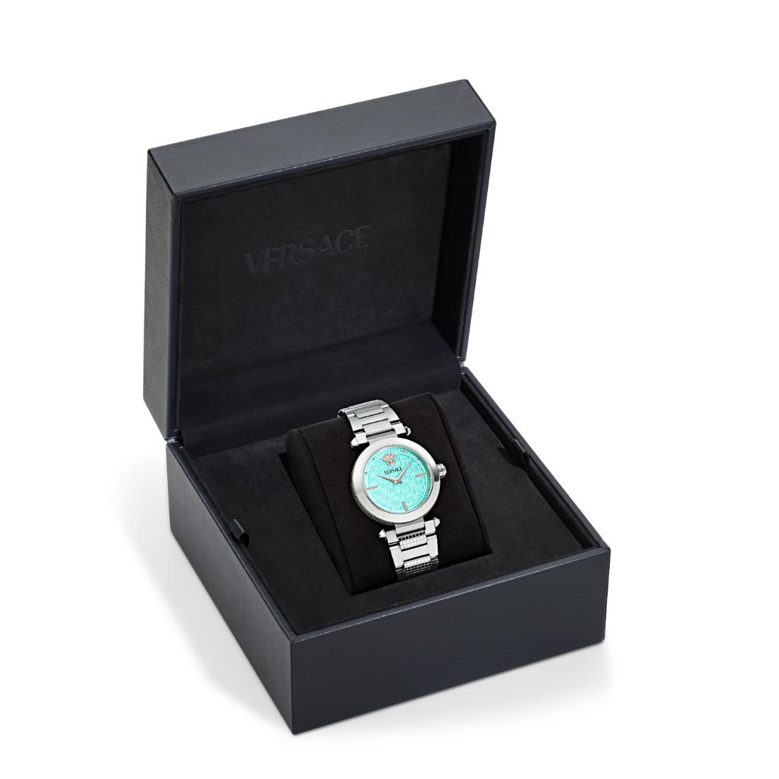 Versace Greek 35X41 mm Blue Dial Women Analog Watch VE5B00225