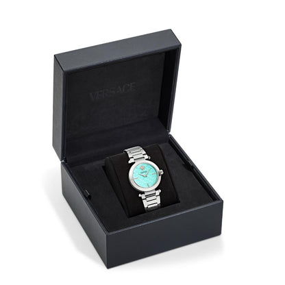 Versace Greek 35X41 mm Blue Dial Women Analog Watch- VE5B00225