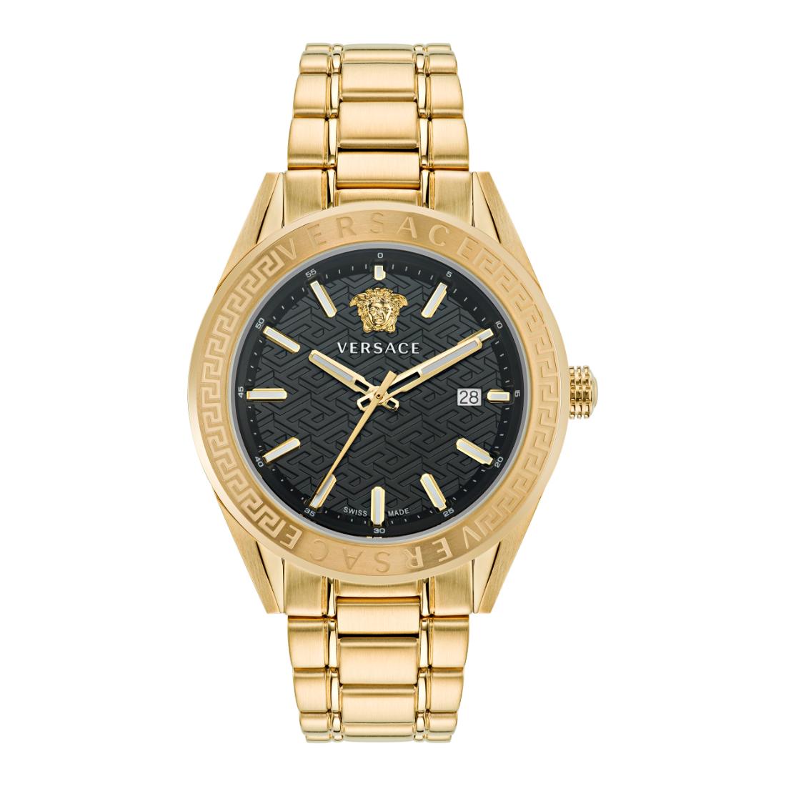 Versace V-Code 42 mm Black Dial Men Analog Watch VE6A00623