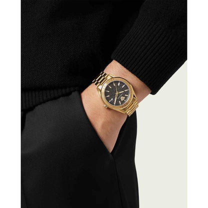 Versace V-Code 42 mm Black Dial Men Analog Watch- VE6A00623