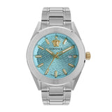 Versace V-Code 42 mm Light Blue Dial Men Analog Watch- VE6A00825