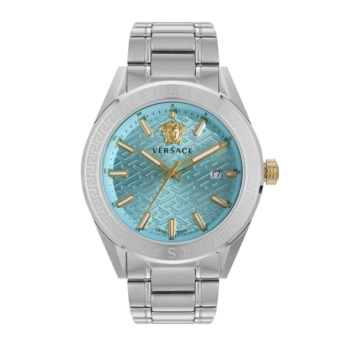 Versace V-Code 42 mm Light Blue Dial Men Analog Watch- VE6A00825