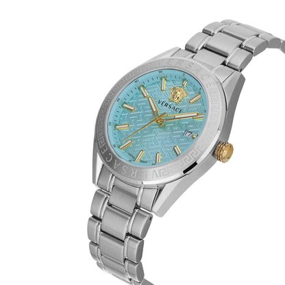 Versace V-Code 42 mm Light Blue Dial Men Analog Watch- VE6A00825