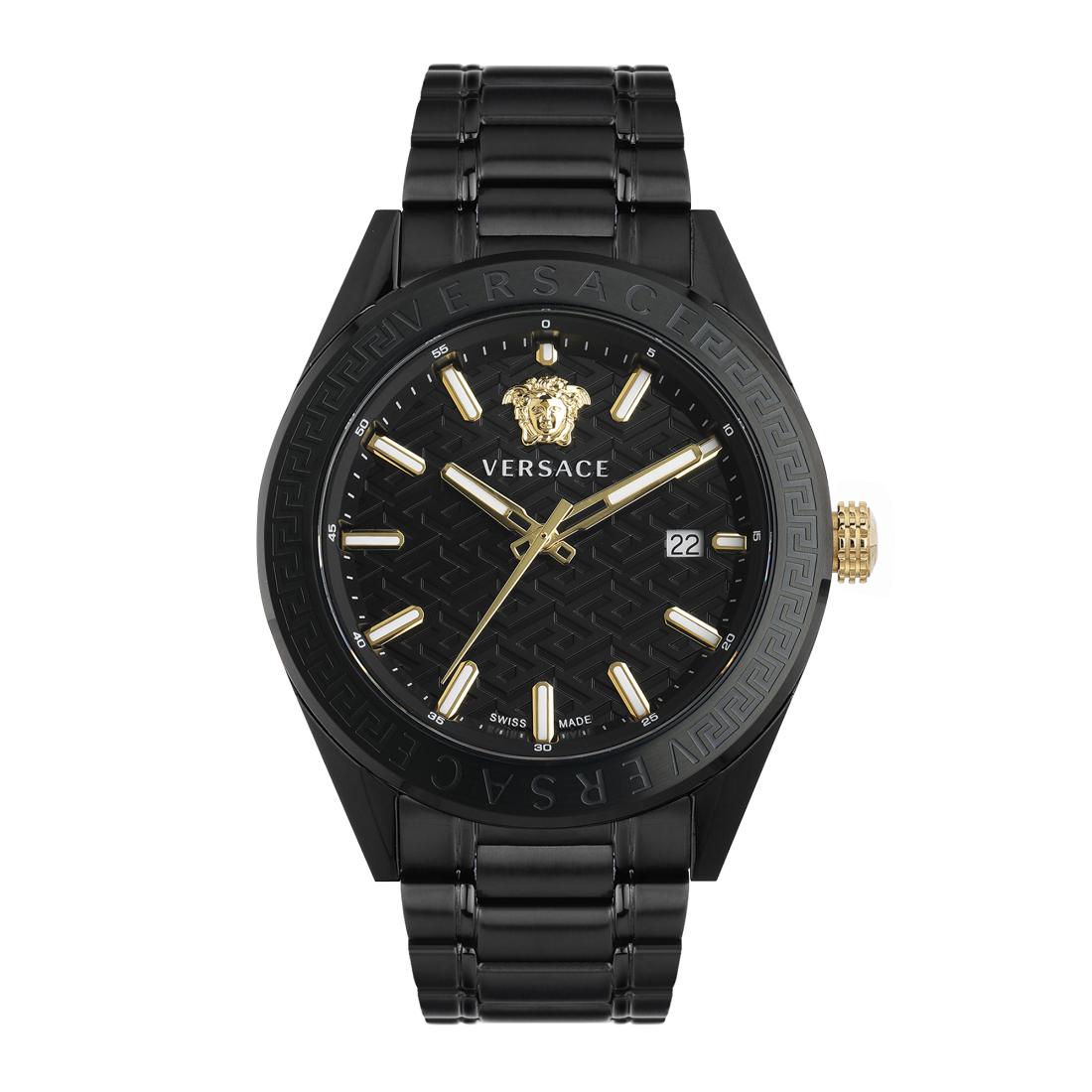 Versace V-Code 42 mm Black Dial Men Analog Watch- VE6A00925