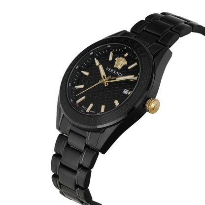 Versace V-Code 42 mm Black Dial Men Analog Watch- VE6A00925