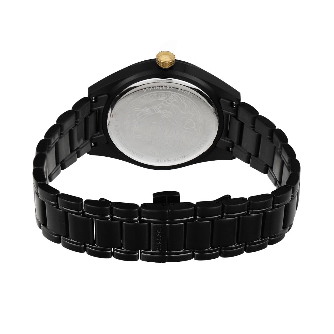 Versace V-Code 42 mm Black Dial Men Analog Watch- VE6A00925