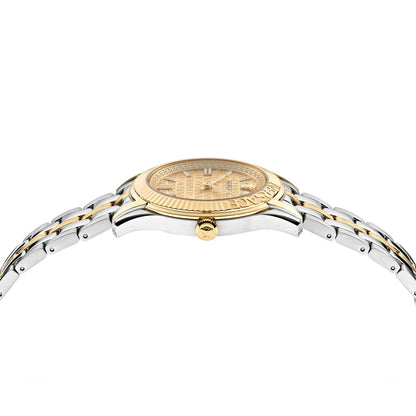 Versace Greca 35 mm Gold Dial Women Analog Watch- VE6C00523