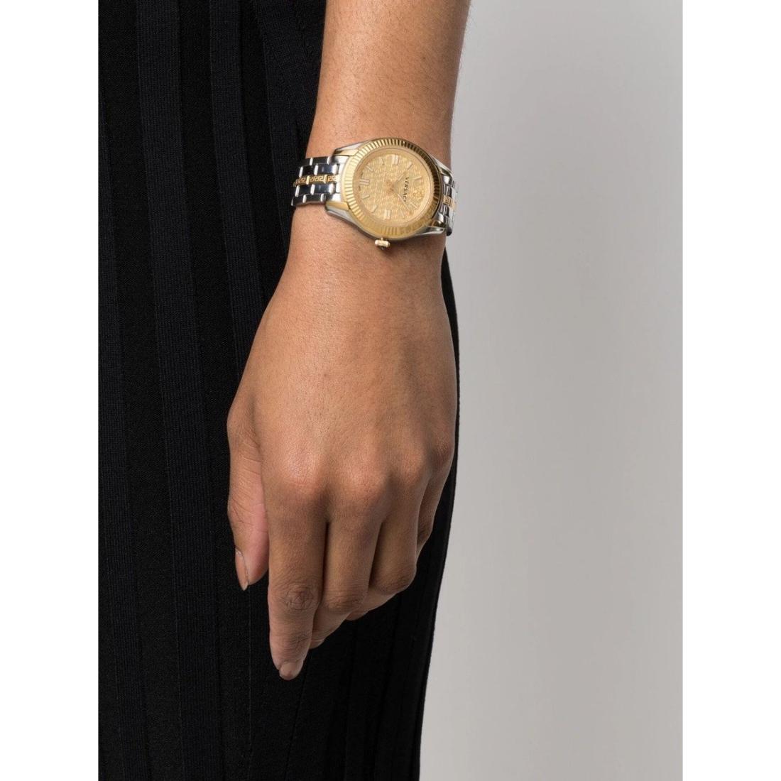 Versace Greca 35 mm Gold Dial Women Analog Watch- VE6C00523