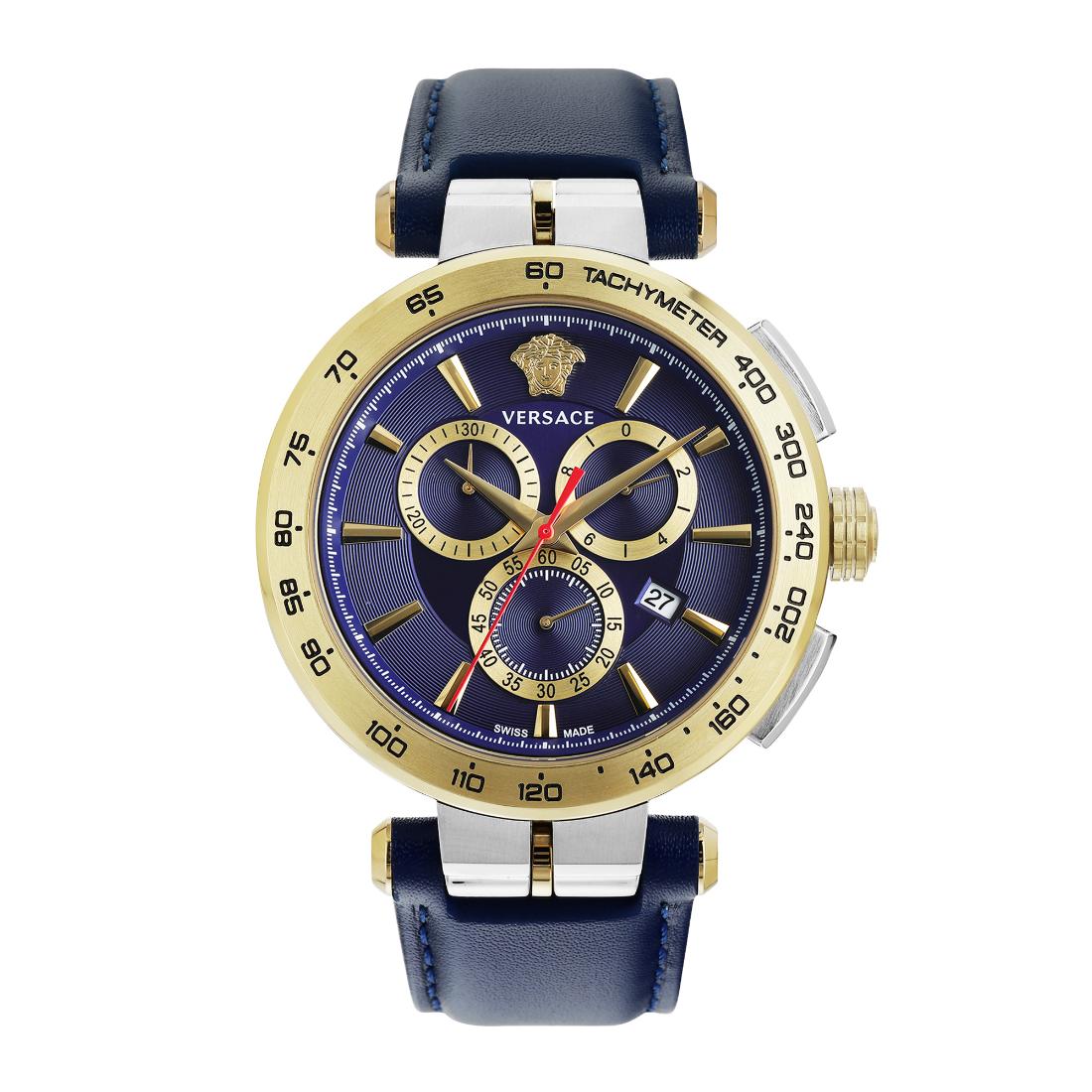 Versace Aion Chrono 46 mm Blue Dial Men Watch VE6CA0223