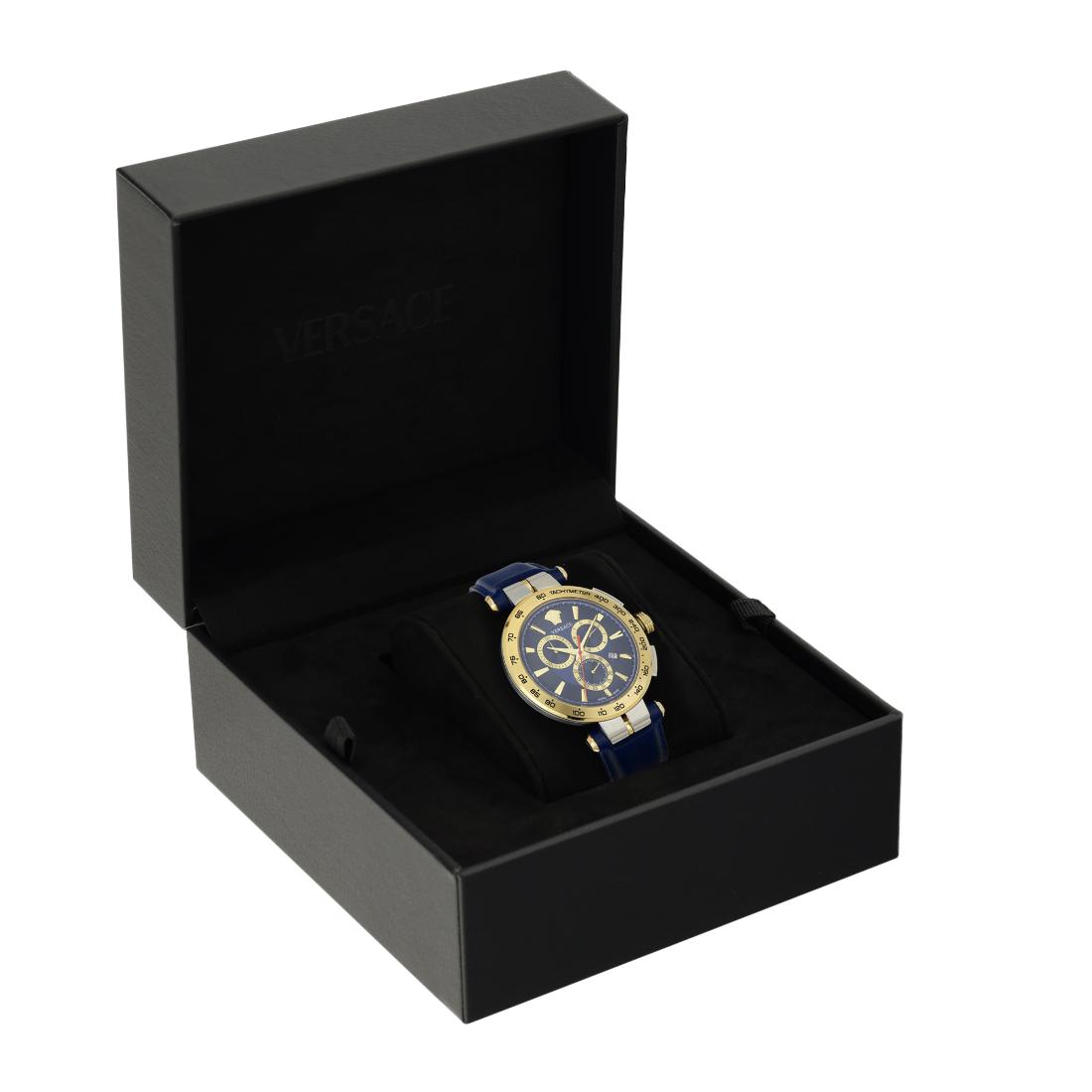 Versace Aion Chrono 46 mm Blue Dial Men Watch VE6CA0223
