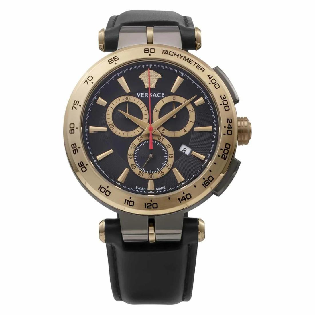 Versace Aion Chrono 45 mm Black Dial Men Watch- VE6CA0323