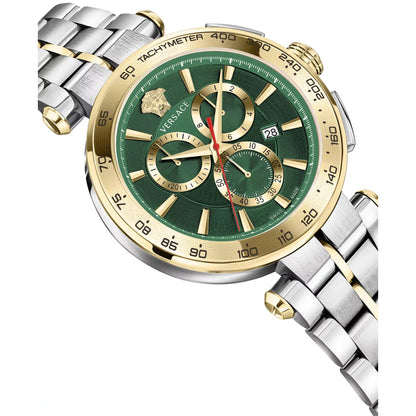 Versace Green Dial Chrono Quartz 46 mm Dial Men Watch - VE6CA0523