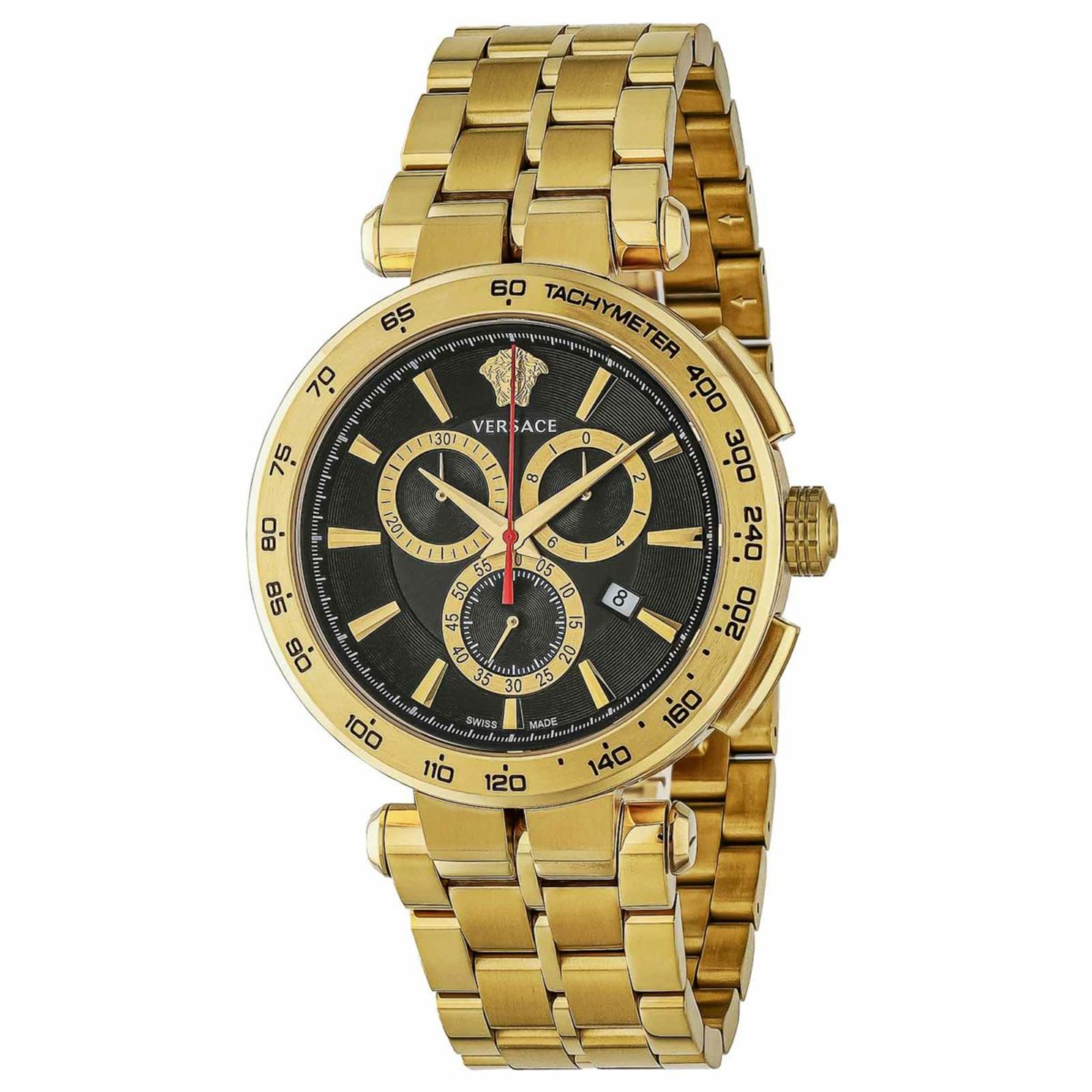 Versace Black Dial Chrono Quartz 46 mm Dial Men Watch - VE6CA0623