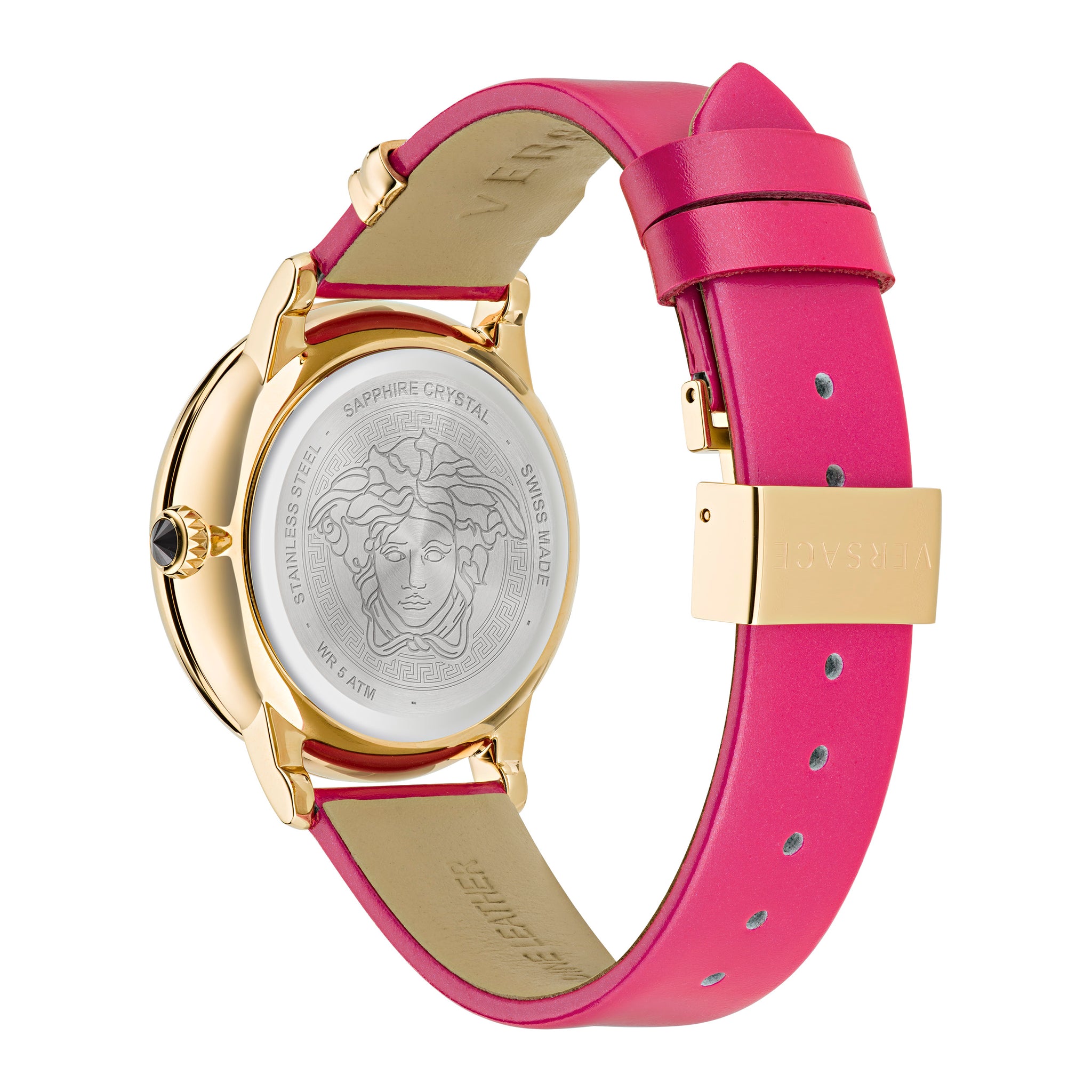 Versace 38 mm Fuchsia Dial Women Watch VE6F00323