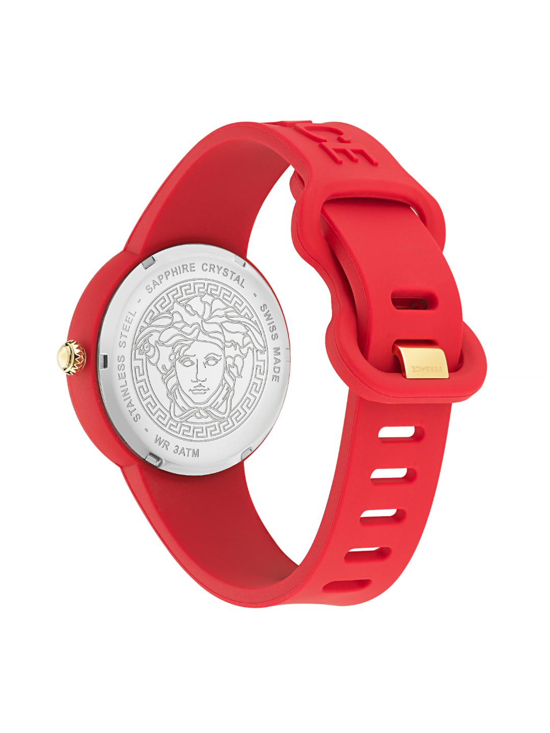 Versace MEDUSA POP Unisex 39 mm Red Dial Analog Watch VE6G00723
