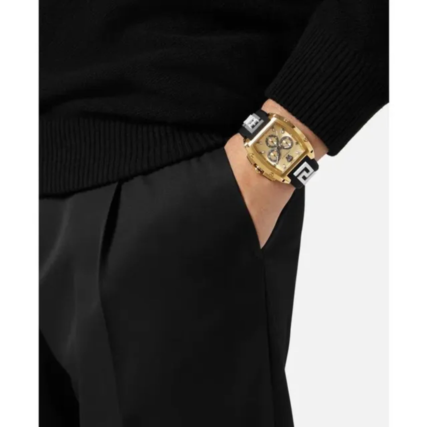 Versace 42 mm Gold Dial Men Watch VE6H00223