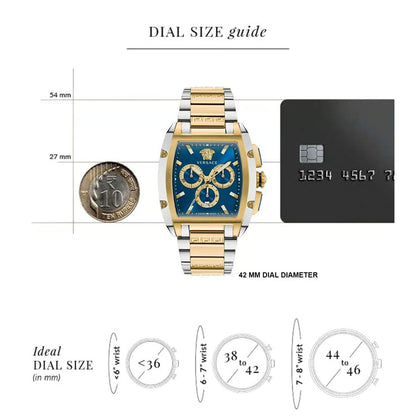 Versace Dominus Chrono 42 x 50 mm Blue Dial Men Watch- VE6H00723