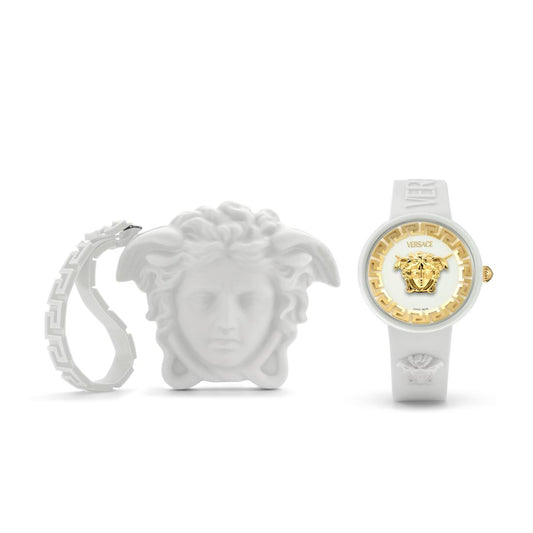 Versace Iconic.Medusa Pop 39 mm White Dial Unisex Analog Watch- VE8J00524