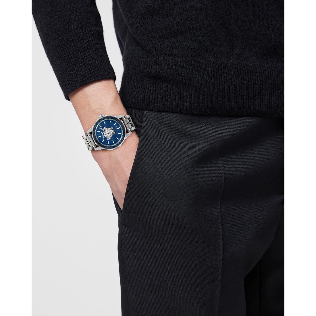 Versace Medusa Deco 43 mm Blue Dial Men Analog Watch VE9I00324