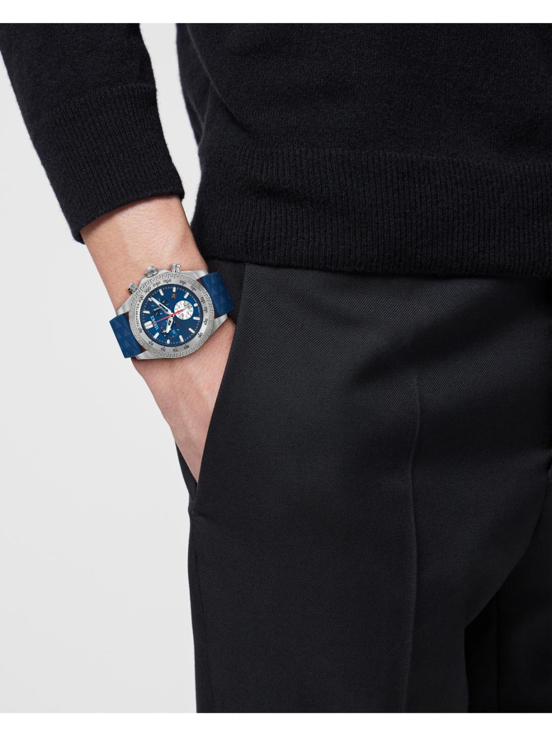 Versace CHRONO X Men 44 mm Blue Dial Watch VE9K00124