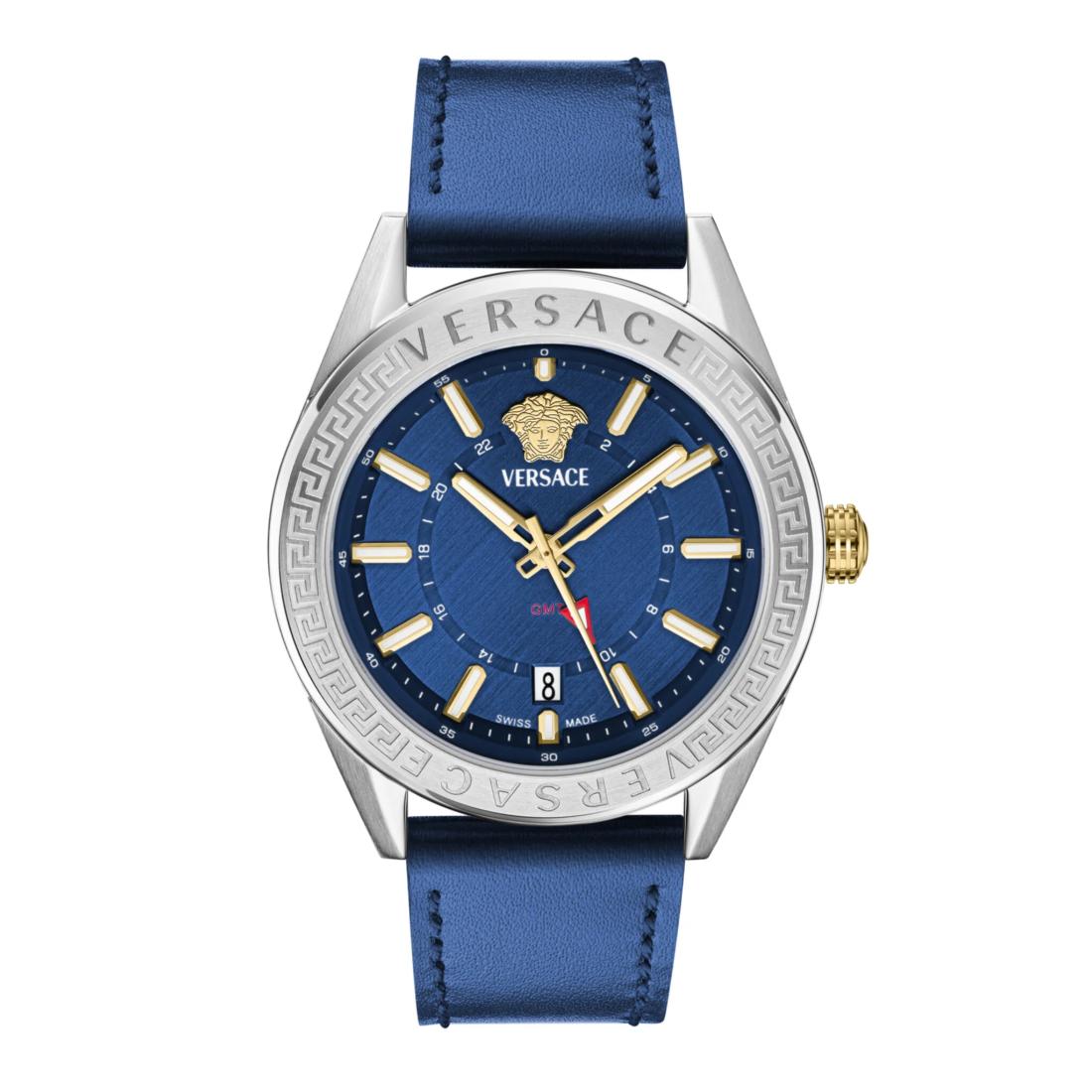 Versace V Code Gmt.Scpecial 42 mm Blue Dial Men Analog Watch VEAFA0124