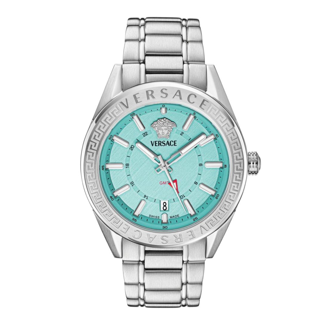 Versace V Code Gmt.Scpecial 42 mm Turquoise Dial Men Analog Watch VEAFA0324