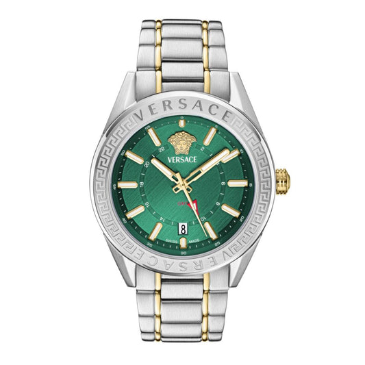 Versace V-Code Gmt.Scpecial 42 mm Green Dial Men Analog Watch- VEAFA0524