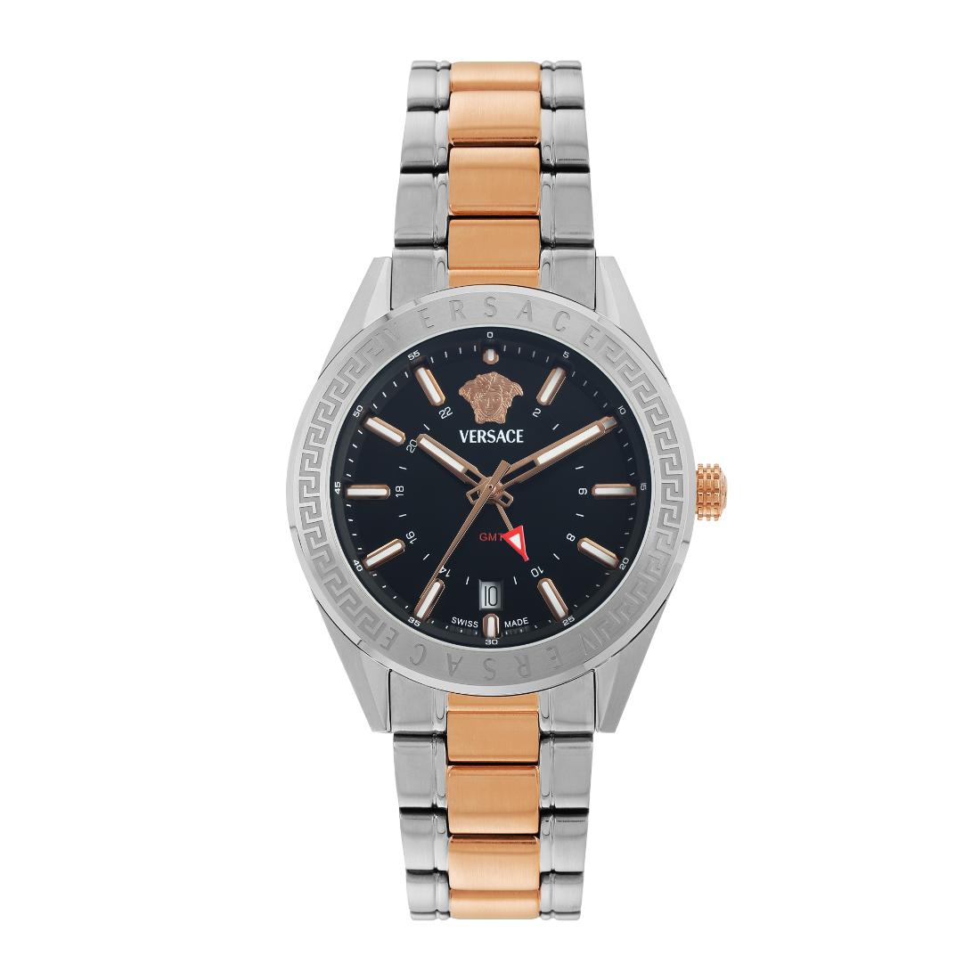 Versace V-Code Gmt.Scpecial 42 mm Black Dial Men Analog Watch- VEAFA0624