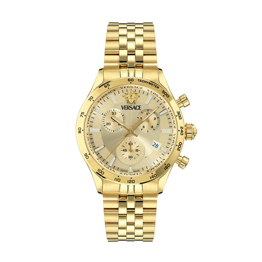 Versace Helleny.Chrono 40 mm Gold Dial Men Watch- VECFA0424