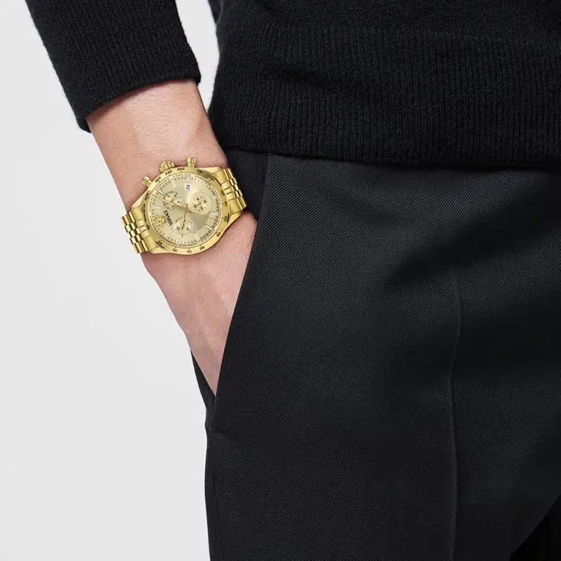 Versace Helleny.Chrono 40 mm Gold Dial Men Watch- VECFA0424