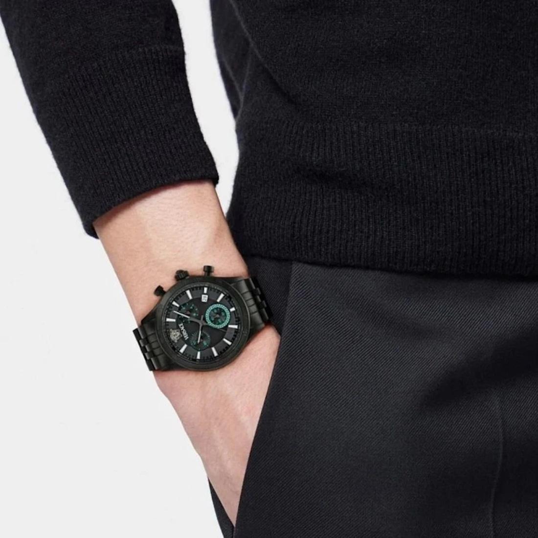 Versace Helleny.Chrono 40 mm Black Dial Men Watch- VECFA0624