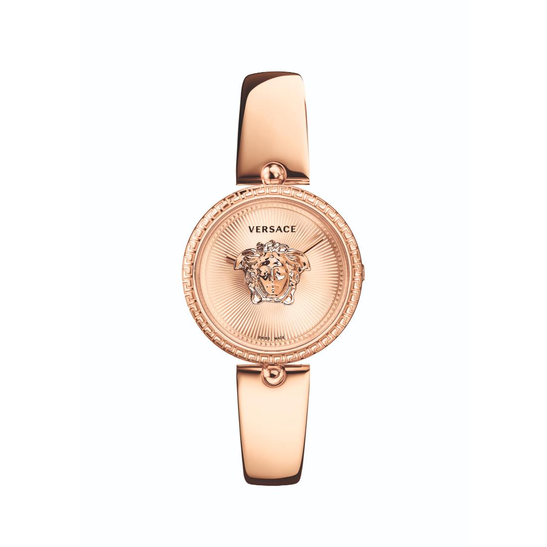 Versace Palazzo 34 mm Rose Gold Dial Women Analog Watch VECQ00718