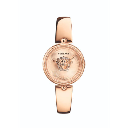 Versace Palazzo 34 mm Rose Gold Dial Women Analog Watch- VECQ00718