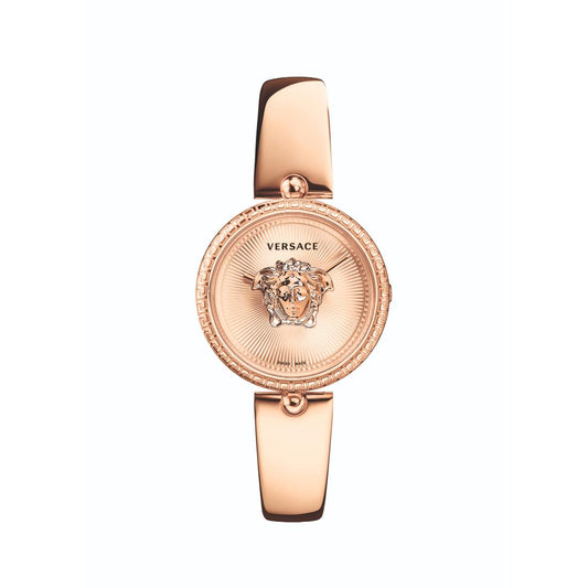Versace Palazzo 34 mm Rose Gold Dial Women Analog Watch- VECQ00718