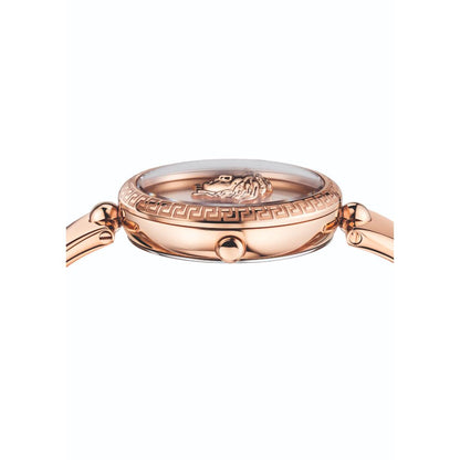 Versace Palazzo 34 mm Rose Gold Dial Women Analog Watch- VECQ00718