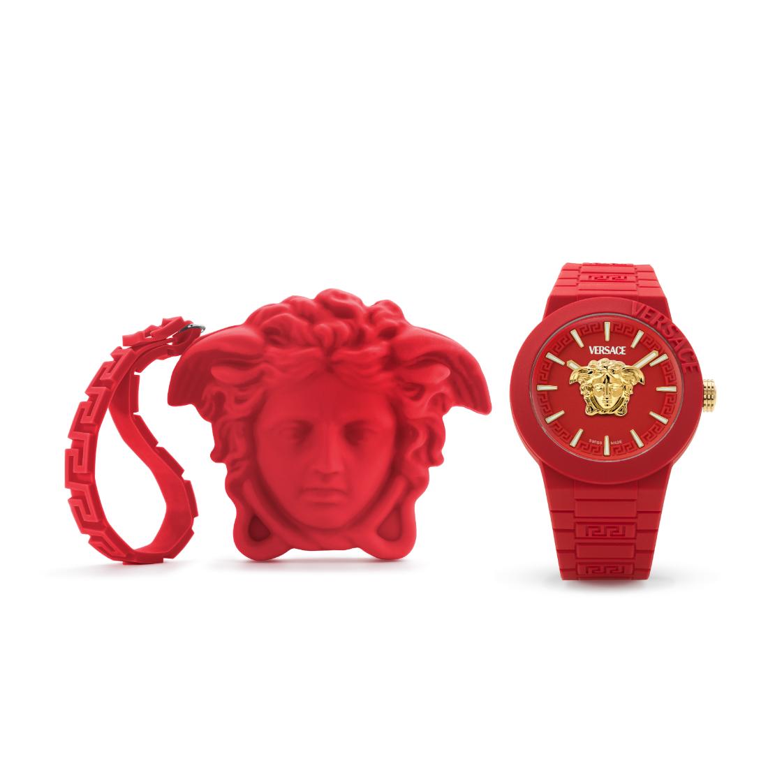 Versace V-Pop.Special 43 mm Red Dial Men Analog Watch VEEFA0124