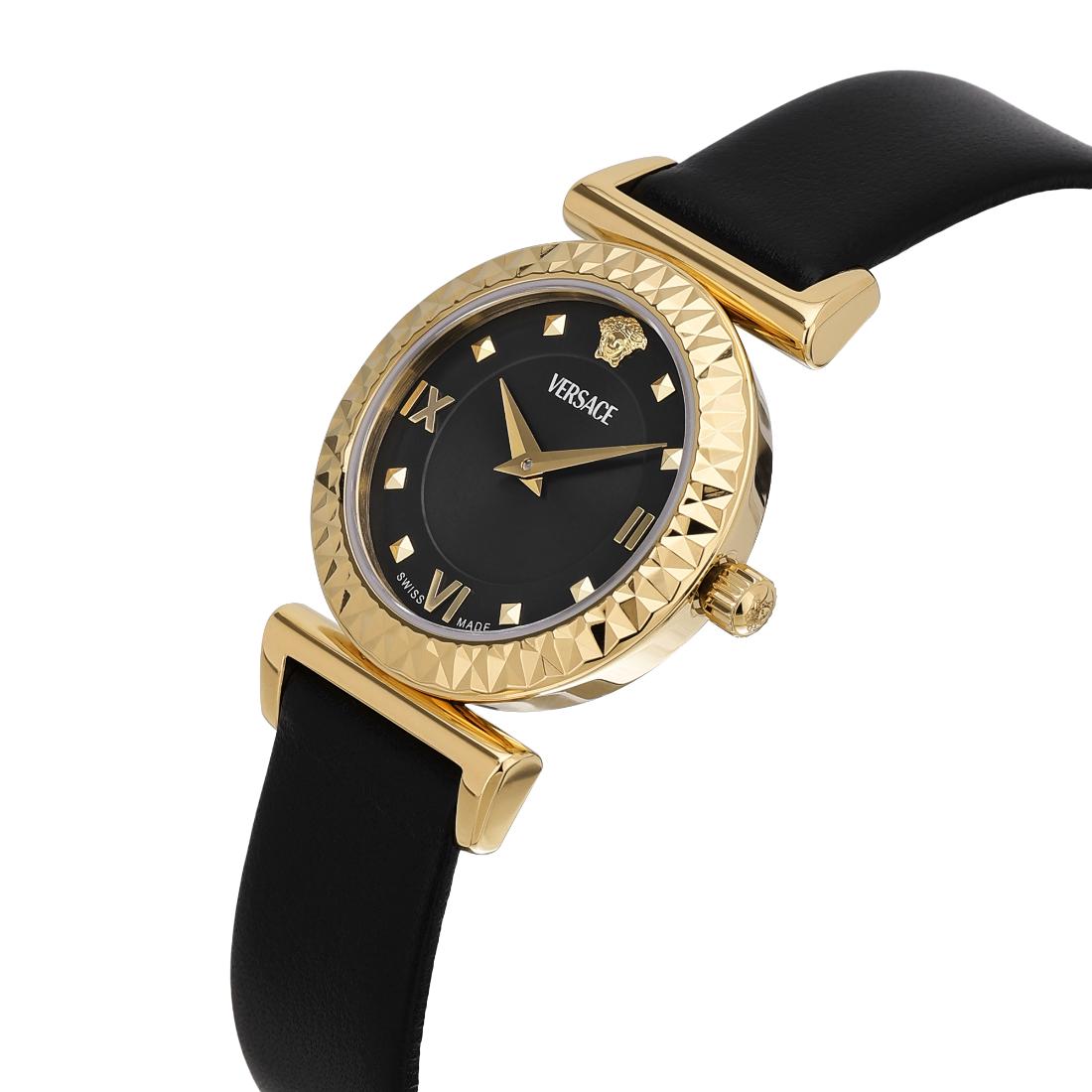Versace Vegfa Mini Vanity mm 27 Black Dial Women Analog Watch- VEGFA0125