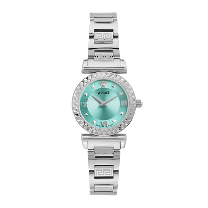 Versace Mini Vanity 27 mm Light Blue Dial Women Analog Watch- VEGFA0425
