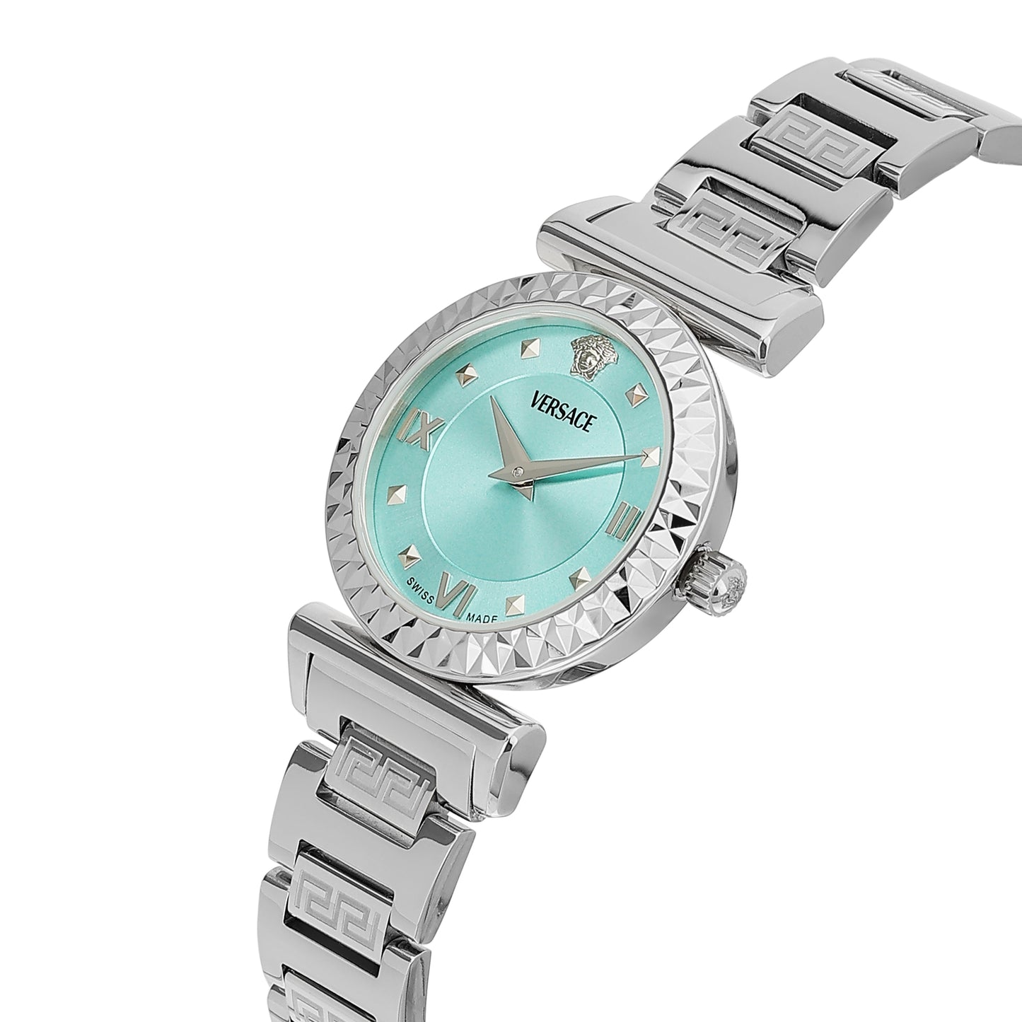 Versace Mini Vanity 27 mm Light Blue Dial Women Analog Watch- VEGFA0425