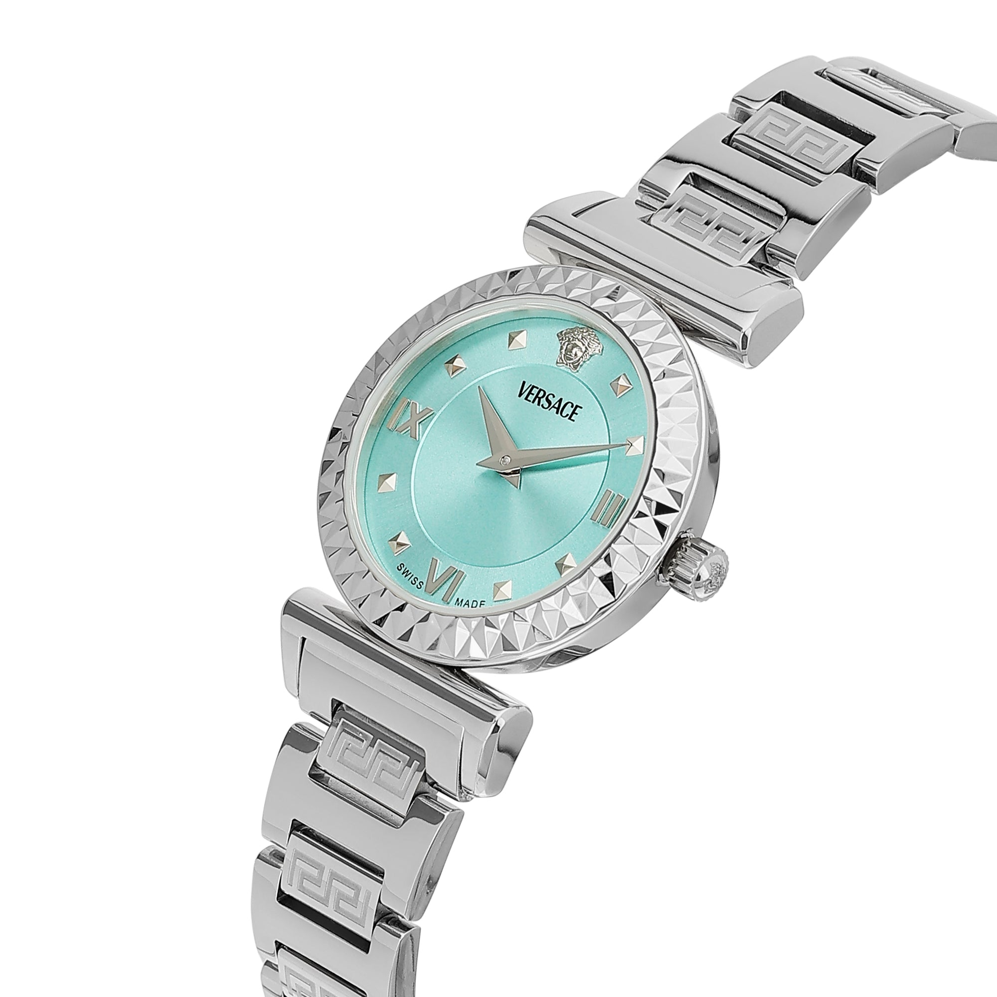 Versace Mini Vanity 27 mm Light Blue Dial Women Analog Watch VEGFA0425