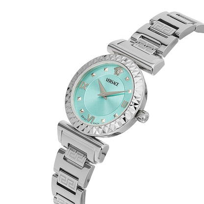Versace Mini Vanity 27 mm Light Blue Dial Women Analog Watch- VEGFA0425