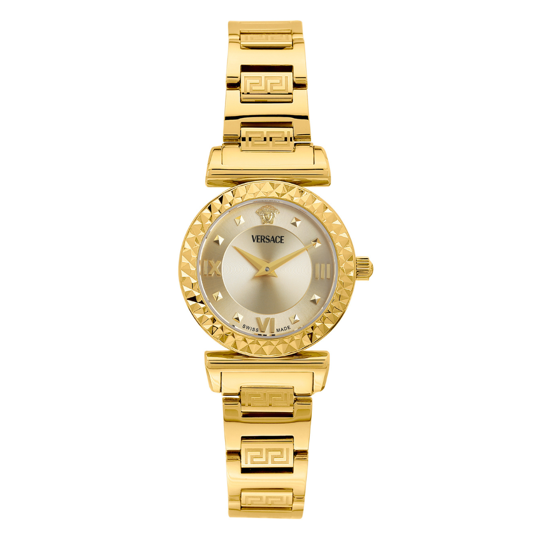 Versace Mini Vanity Rest.27 mm Gold Dial Women Analog Watch VEGFA0725