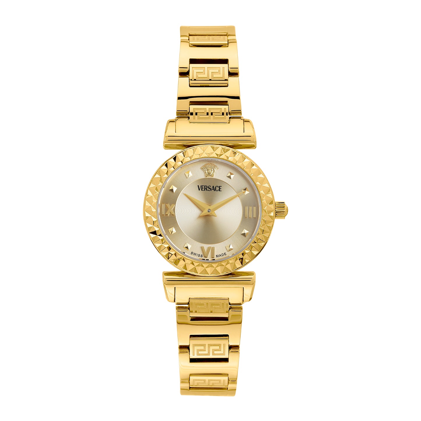 Versace Mini Vanity Rest.27 mm Gold Dial Women Analog Watch- VEGFA0725